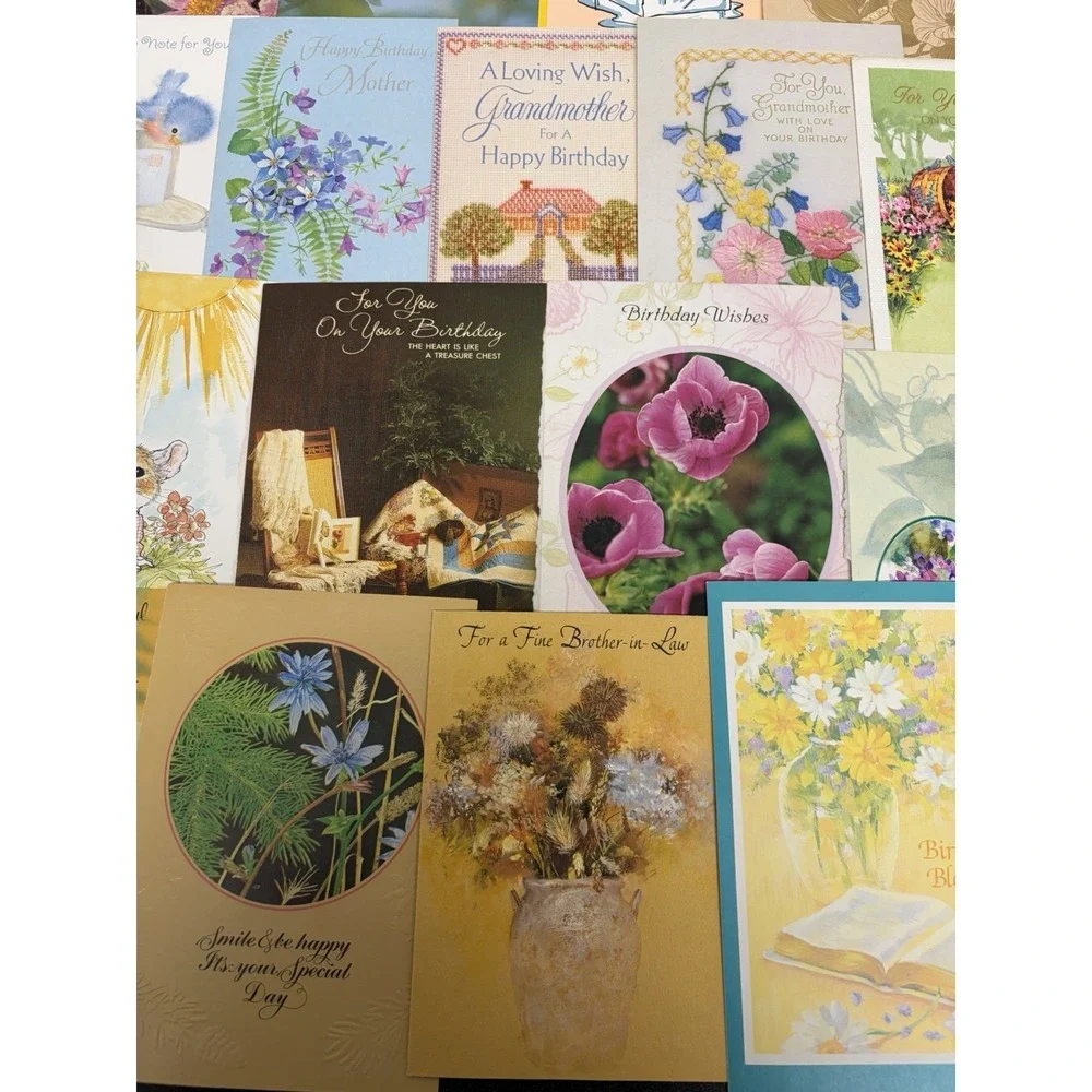 Vintage Birthday Cards Some Fronts ONLY Scrapbooking Crafts Decoupage Lot of 50+